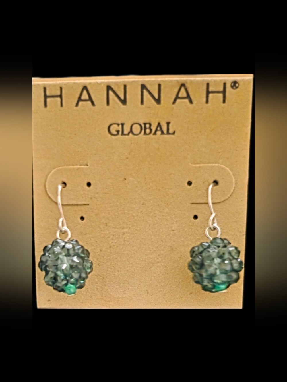 Green Cluster Drop Earrings